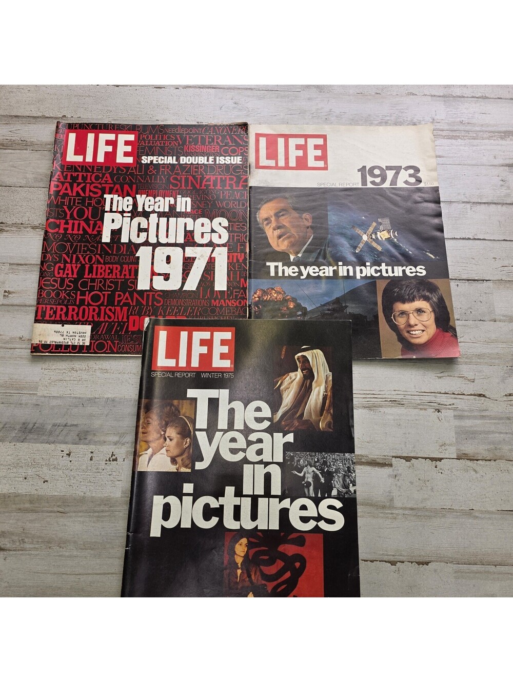LIFE Magazine - The Year in Pictures 1971 1973 1975 Lot of 3